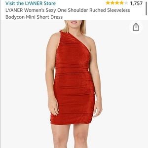 Red one shoulder dress Amazon
